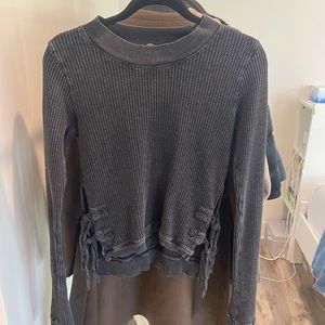 Free people waffle cut long sleeve